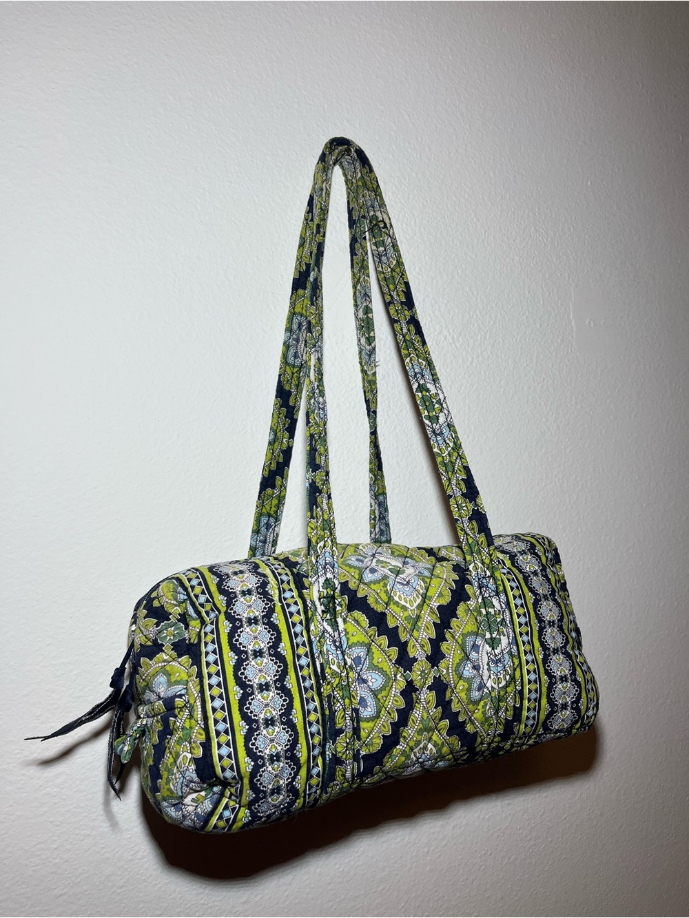 Vera Bradley Women’s Paisley Green Shoulder Duffel Style Bag Purse